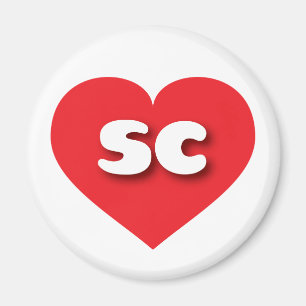 South Carolina - Rotes Herz - I Liebe sc Magnet