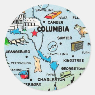 South Carolina Runder Aufkleber