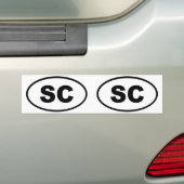 South Carolina SC oval Autoaufkleber (Auf Auto)