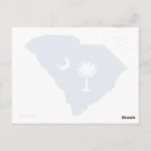 South Carolina Silhouette Map Shaped State Flag Postkarte (Rückseite)