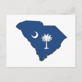 South Carolina Silhouette Map Shaped State Flag Postkarte (Vorderseite)
