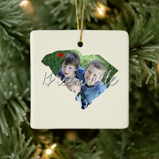 South Carolina Staat Foto Einfügung und Ortsname Keramikornament (Baum)