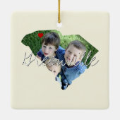 South Carolina Staat Foto Einfügung und Ortsname Keramikornament (Rückseite)