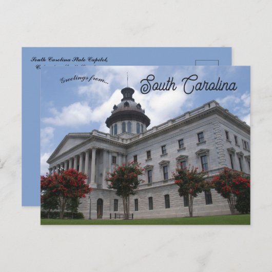 South Carolina Staat Hauptstadt Postkarte (Vorne/Hinten)