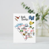 South Carolina Staat in den USA, Großstädte Postkarte (Stehend Vorderseite)