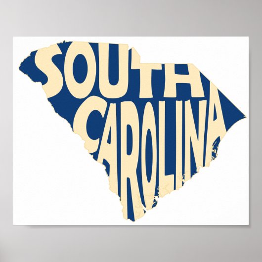 South Carolina Staat Name Word Art Poster (Vorne)