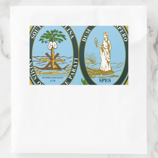 South Carolina Staat Siegel Rechteckiger Aufkleber (Tasche)