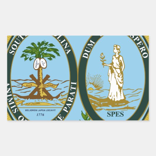 South Carolina Staat Siegel Rechteckiger Aufkleber (Vorderseite)