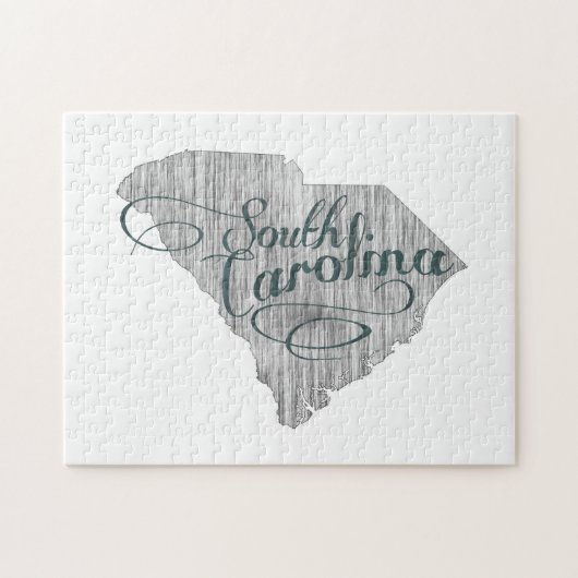 South Carolina Staat Typografie Puzzle (Horizontal)