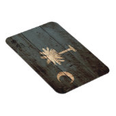 South Carolina Staatsflagge auf altes Holzkörnchen Magnet (Rechte Seite)