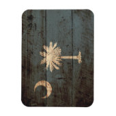 South Carolina Staatsflagge auf altes Holzkörnchen Magnet (Vertikal)