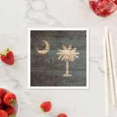 South Carolina Staatsflagge auf altes Holzkörnchen Serviette (Beispiel)