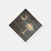 South Carolina Staatsflagge auf altes Holzkörnchen Serviette (Ecke)