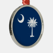 South Carolina State Flag Blau Silbernes Ornament (Rechts)