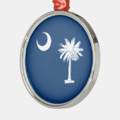South Carolina State Flag Blau Silbernes Ornament (Links)