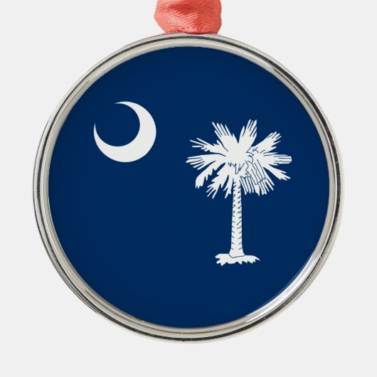 South Carolina State Flag Blau Silbernes Ornament (Vorne)