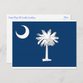 South Carolina State Flag Blue Palm Post Card Postkarte (Vorne/Hinten)