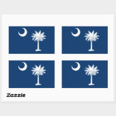 South Carolina State Flag Design Accent Rechteckiger Aufkleber (Blatt)