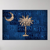 South Carolina State Flag License Plate Art Poster (Vorne)
