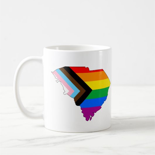 South Carolina State Pride LGBTQ Progress Pride Kaffeetasse (Links)