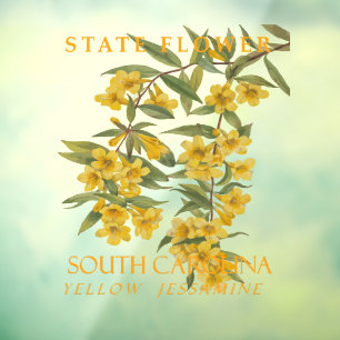 South Carolina Territoriale Blume Yellow Jasmine Fensteraufkleber
