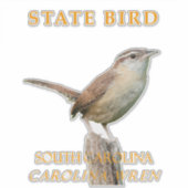 South Carolina Territory Bird The Thryothorus Wren Aufkleber (Vorderseite)