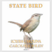 South Carolina Territory Bird The Thryothorus Wren Aufkleber (Blatt)