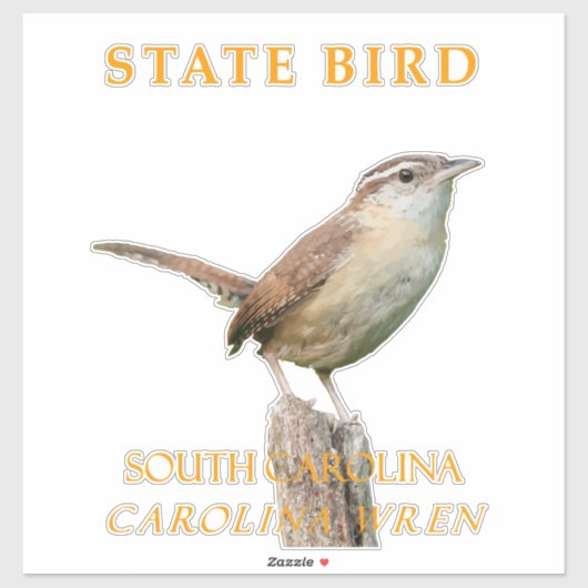 South Carolina Territory Bird The Thryothorus Wren Aufkleber (Blatt)