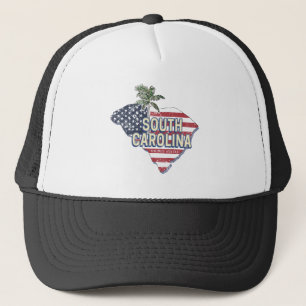 South Carolina United Staaten Retro Map Vintag USA Truckerkappe