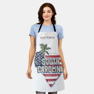 South Carolina Vereinigte Staaten Retro-Karte Vint Schürze