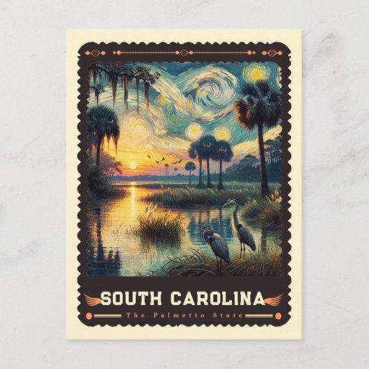 South Carolina | Vincent Van Gogh Inspiriert Postkarte (Vorderseite)