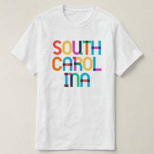 South Carolina Vintag Retro Farbenfrohe Pop 80er T-Shirt