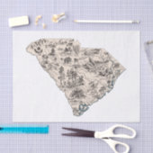 South Carolina Vintage Bilderkarte Seidenpapier (Handwerk)