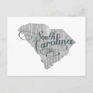 South Carolina Vintage Graue Typografie Name Postkarte