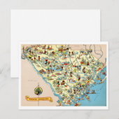South Carolina Vintage Karte (Vorne/Hinten)