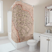 South Carolina Vintage Map Shower Curtain Duschvorhang (Beispiel)
