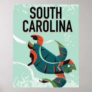 South Carolina Vintage Reiseplakat. Poster