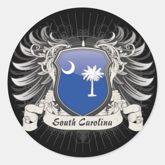 South Carolina Wappen Runder Aufkleber (Vorderseite)