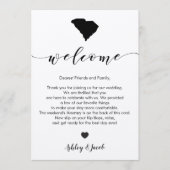 South Carolina Wedding Welcome Letter & Itinerary Programm (Vorderseite)