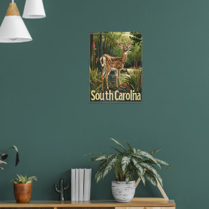 South Carolina Weißschwanzhirsche Poster