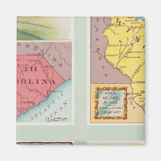 South Carolina, Wisconsin, Maine, Michigan Magnet (Vorne)