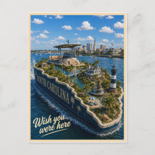South Carolina   Wish You Were Here   State Serie Postkarte