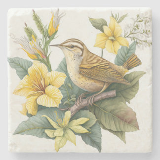 South Carolina Yellow Jessamin Carolina Wren Steinuntersetzer