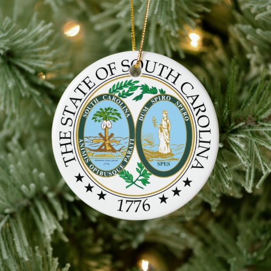 South Carolina-Zeichen Keramik Ornament (Baum)