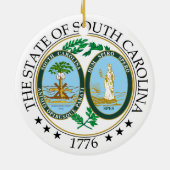 South Carolina-Zeichen Keramik Ornament (Hinten)