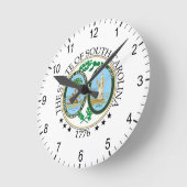 South Carolina-Zeichen Runde Wanduhr (Winkel)