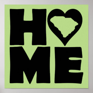 South Carolina Zuhause Heart Staat Plakatzeichen Poster