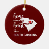 South Carolina Zuhause ist das Herz der Keramik Ornament (Vorne)