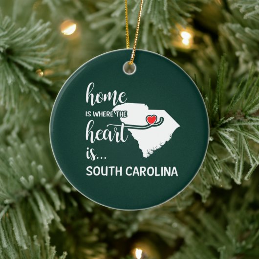 South Carolina Zuhause ist das Herz Keramik Ornament (Baum)