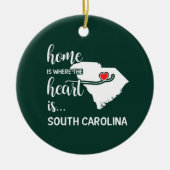 South Carolina Zuhause ist das Herz Keramik Ornament (Vorne)
